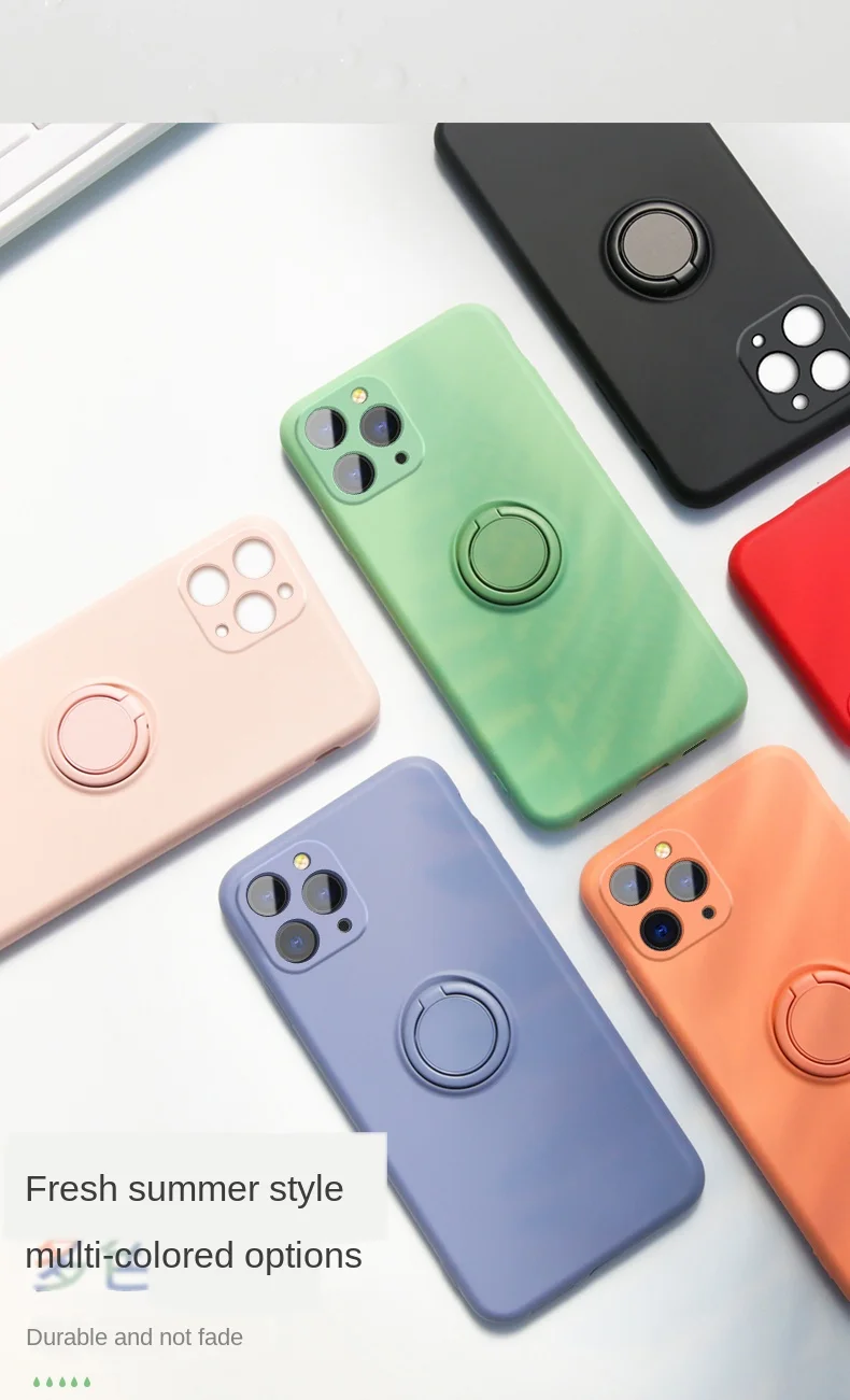

For Iphone11 Pro 7p 8p Ultra-thin Silicone Magnetic Holder Phone Case for Iphone7 8 Xs Xr Max Promax Stand Ring Bracket Cover