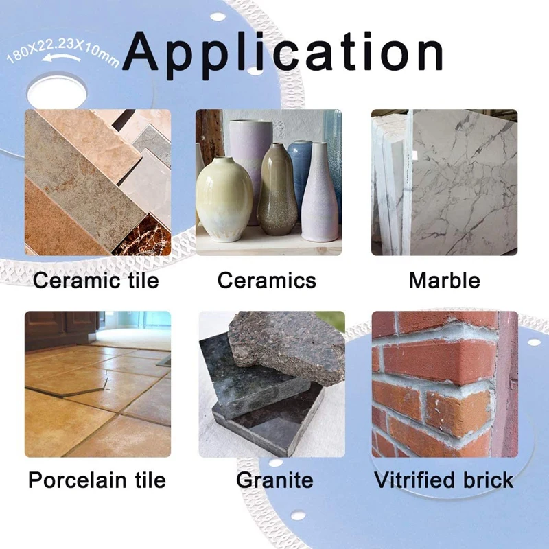 

7 inch Diamond Saw Blade Cutting Disc Wheel for Cutting Porcelain Tiles Ceramics Works with Tile Saw and Angle Grinder