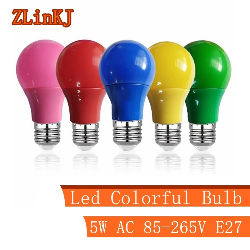 

5W LED E27 Plastic Colorful Bulb Led Bar Light Lamp Light KTV Party Home Decor Lighting