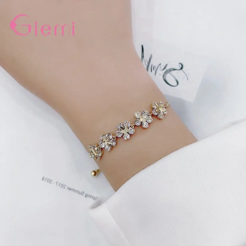 Мода чистый 925 стерлингового серебра и с украшениями в виде звезды цветка