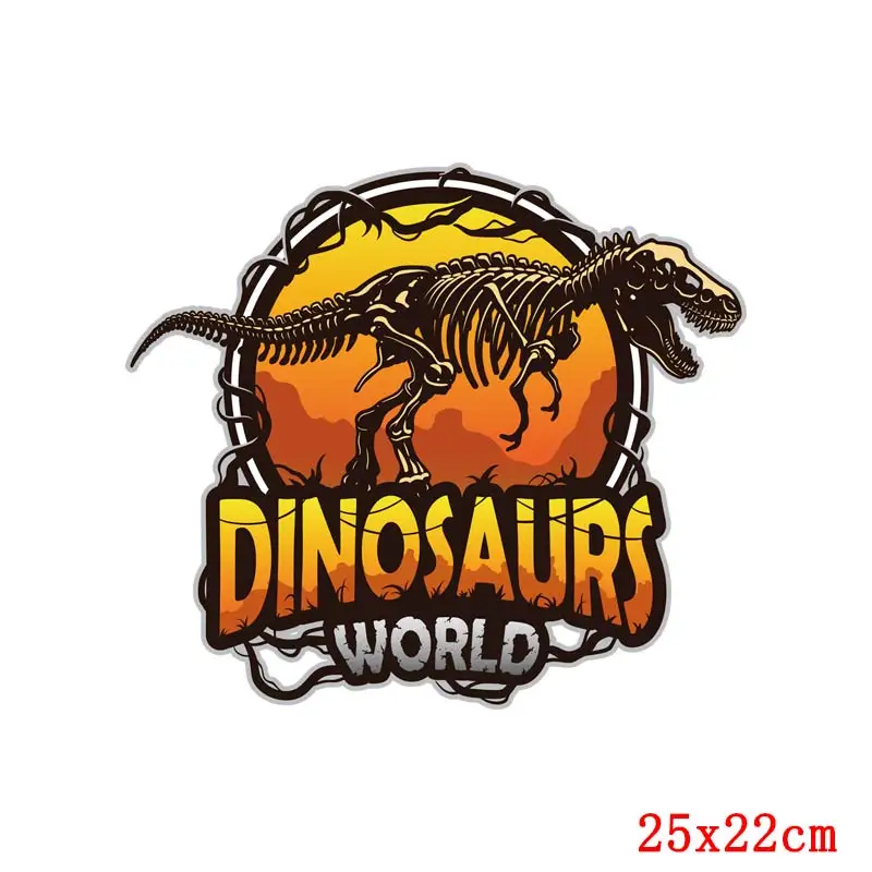 Thermo Stickers On Clothes Dinosaur World Appliques Iron Transfer Patches For Clothing DIY Heat Transfers Stripes | Дом и сад