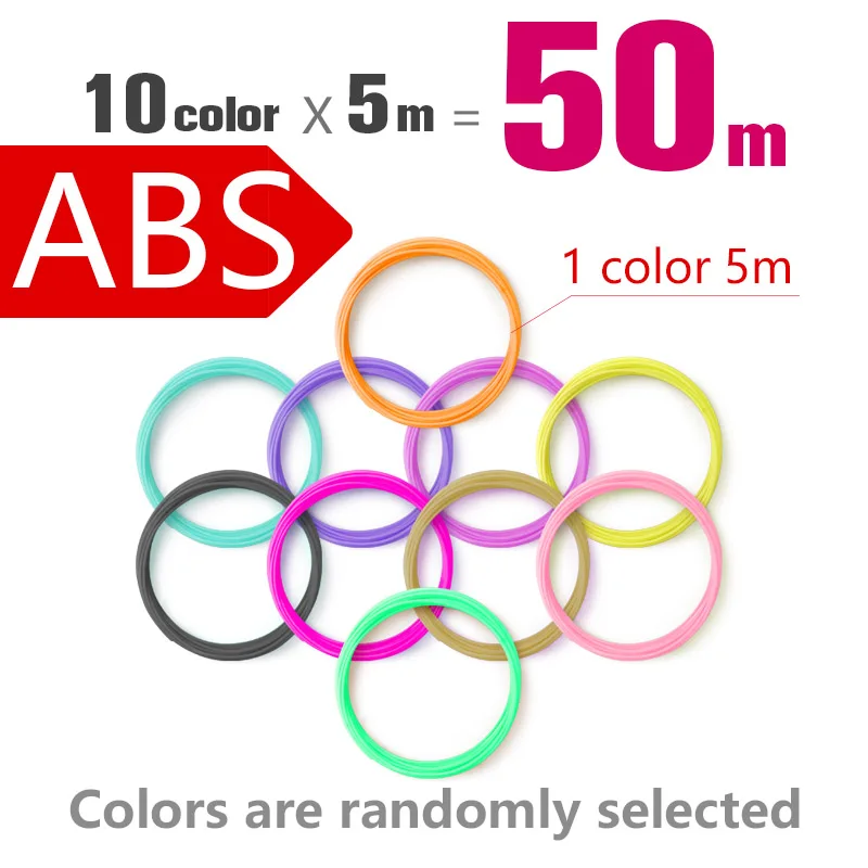 ABS 10 colors 5 m Myriwell 3d Ручка 3d модель, светодиодный дисплей, 1,75 мм ABS/PLA нити, креативная 3d Ручка doodler детские подарки 3d Рисунок pen-3d - Цвет: ABS 10 colors 5 m
