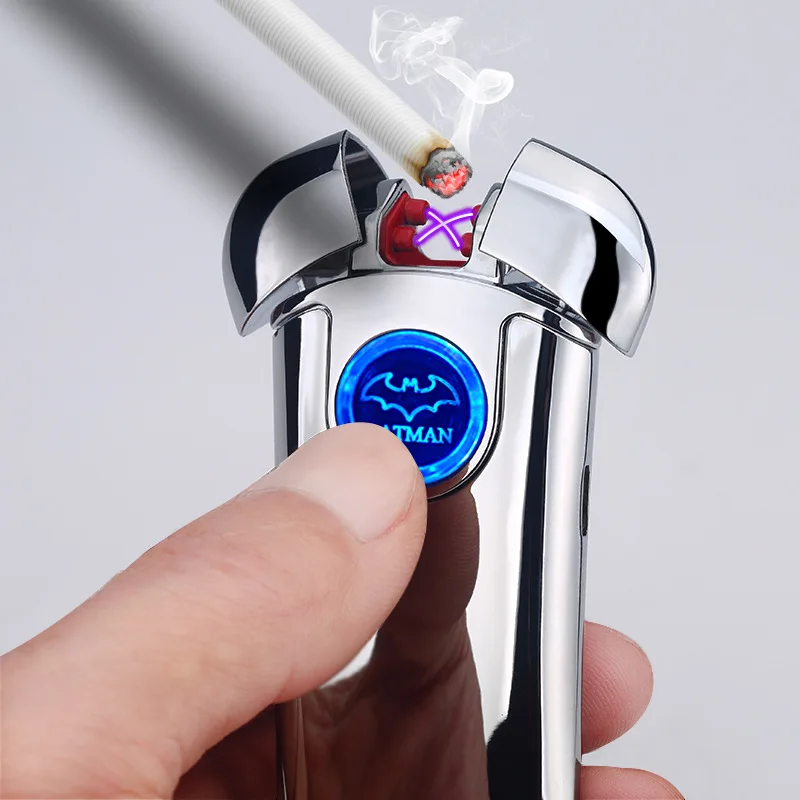 

Creative Personality Dual Arc Electric Lighter Double-sided Open USB Rechargeable Plasma Cigarette Lighter Smoking Accessories