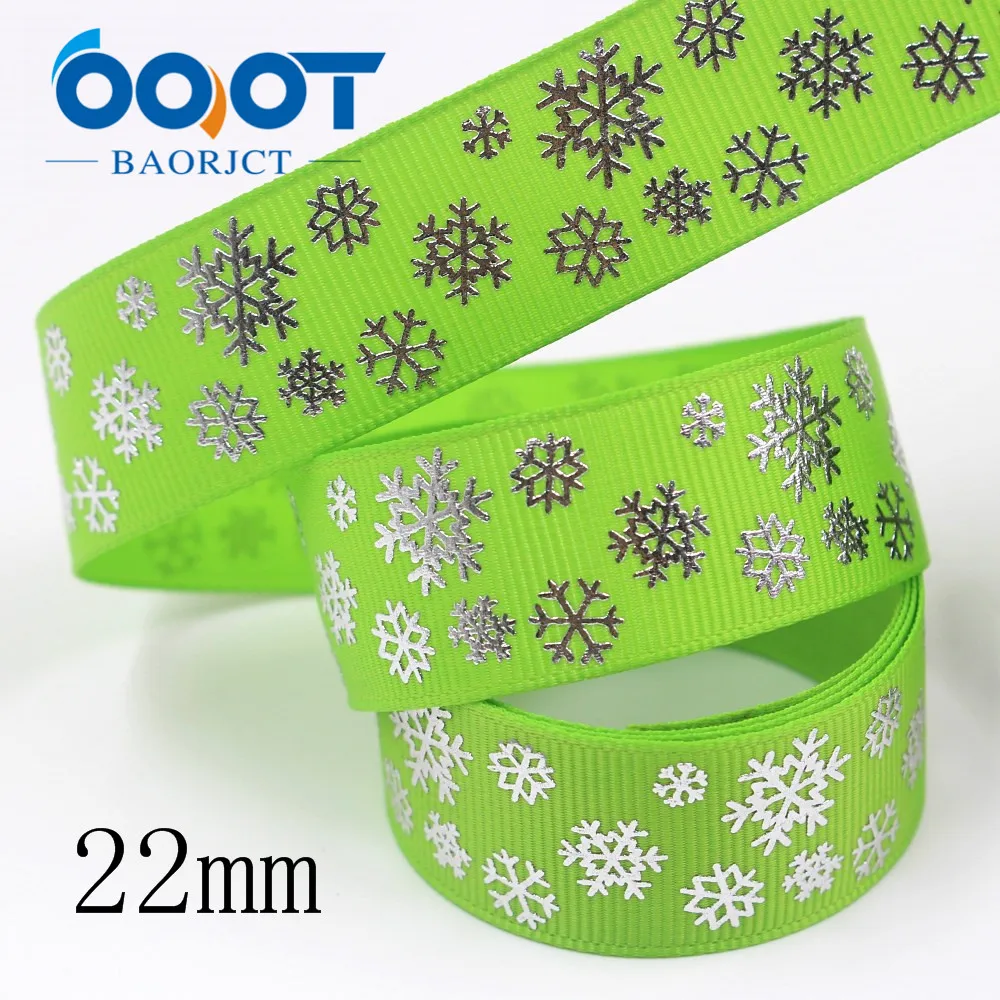Рождественская лента с серебряной снежинкой 7/8 '' 10 ярдов|Ленты для шитья| |