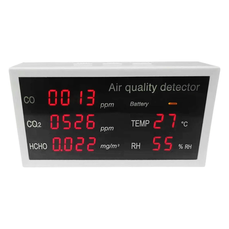 

2022 New 5-in-1 Indoor Air Quality Detector for HCHO/TVOC/AQI/CO / CO2 Air Gas Detector