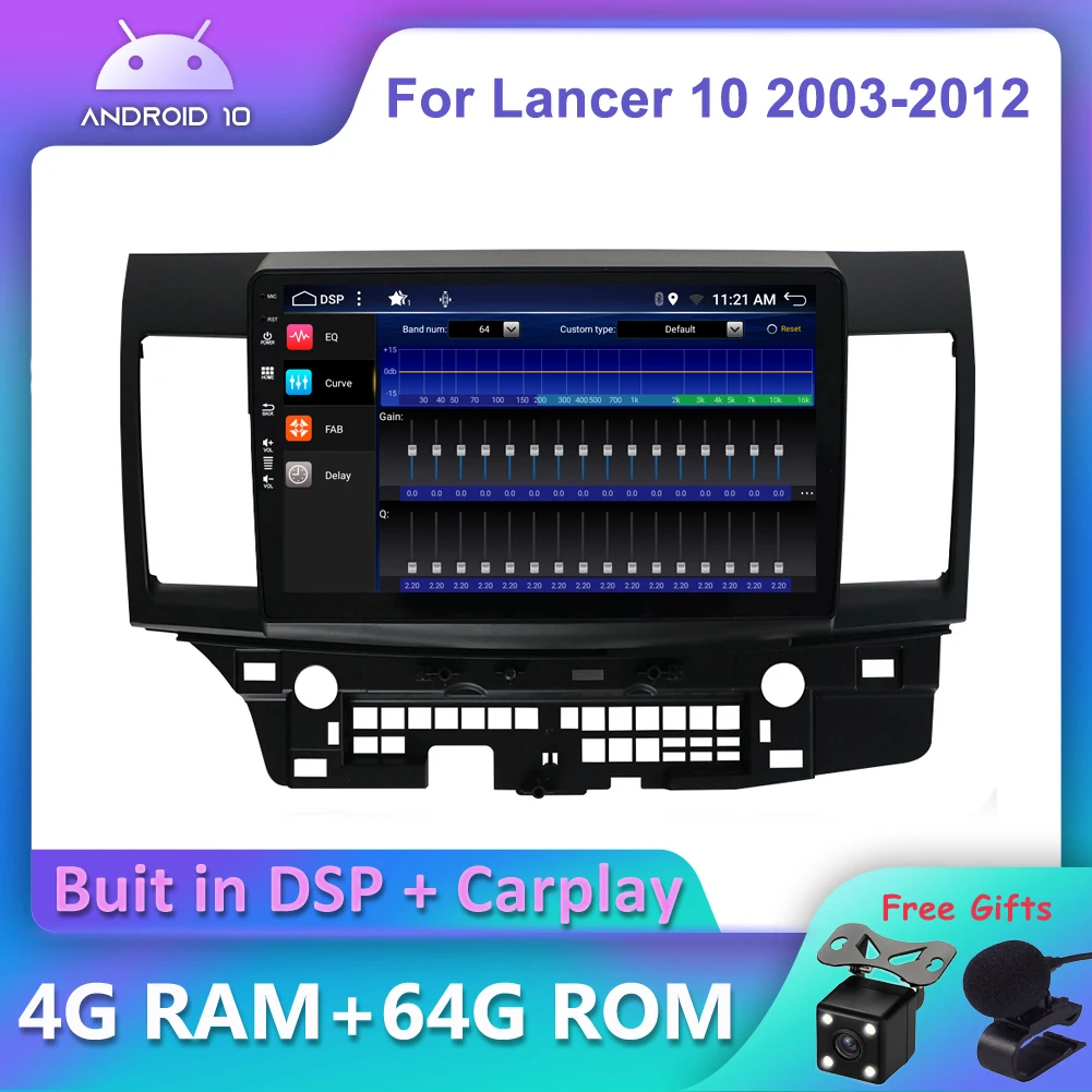 

Bosion Android 10 Car DVD Car Radio GPS For Mitsubishi Lancer EX EVO Lancer 10 2008-2016 Car Multimedia Player bluetooth DSP IPS