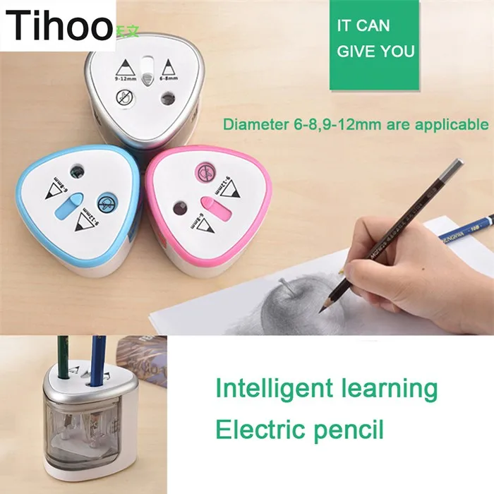 Электрическая точилка для карандашей с 2 отверстиями быстро и остро управляемые