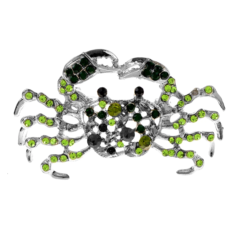 

CINDY XIANG New Full Rhinestone Crab Brooches For Women And Men Cute Sea Animal Brooch Pins Party Casual Jewelry Gifts Friends