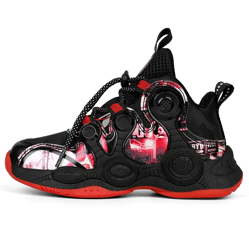 

Anti-Slip Kids Outdoor Running Shoes TPR Bottom Unisex Basket Sneakers Waterproof Toe Children Sports Footwear 2022 New Zapatos