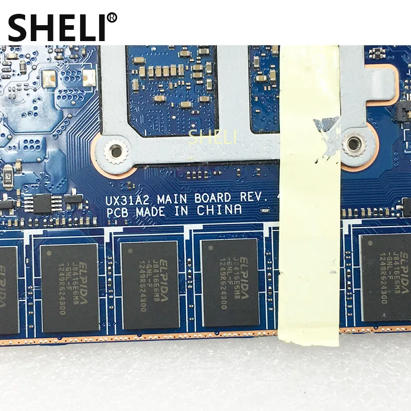 SHELI для ASUS UX31A материнская плата REV2.0 i5-3317U 8G RAM UX31A2 Материнская ноутбука Тест 100% ОК |