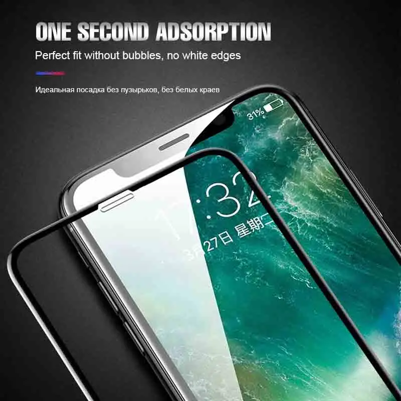 Изогнутое защитное стекло 10D с полным покрытием для iPhone 7 8 6S Plus закаленное экрана