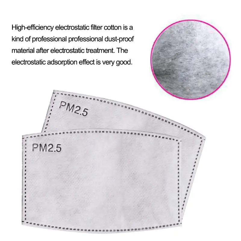 

10~50pc 5Layer Pm25 Premium Activated Carbon Filter Mask REPLACEABLE FILTERS Mouth Mask Face Mouth Muffle Activated Carbon