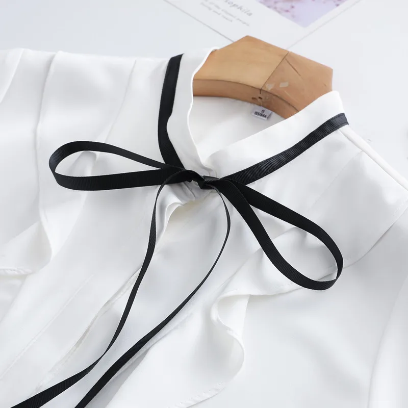 Светильник Синяя Женская рубашка осень 2019 Ретро стиль длинный рукав стоячий