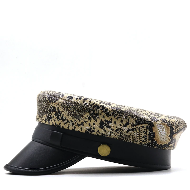 Простые военные Кепки из искусственной кожи для девочек весенне-осенние шляпы