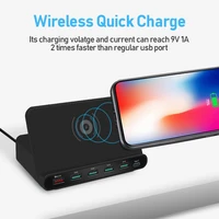 60w multi usb fast charger wireless for iphone 12 11 pro xr 5 port usb quick charge station 3 0 pd charger for samsung s10