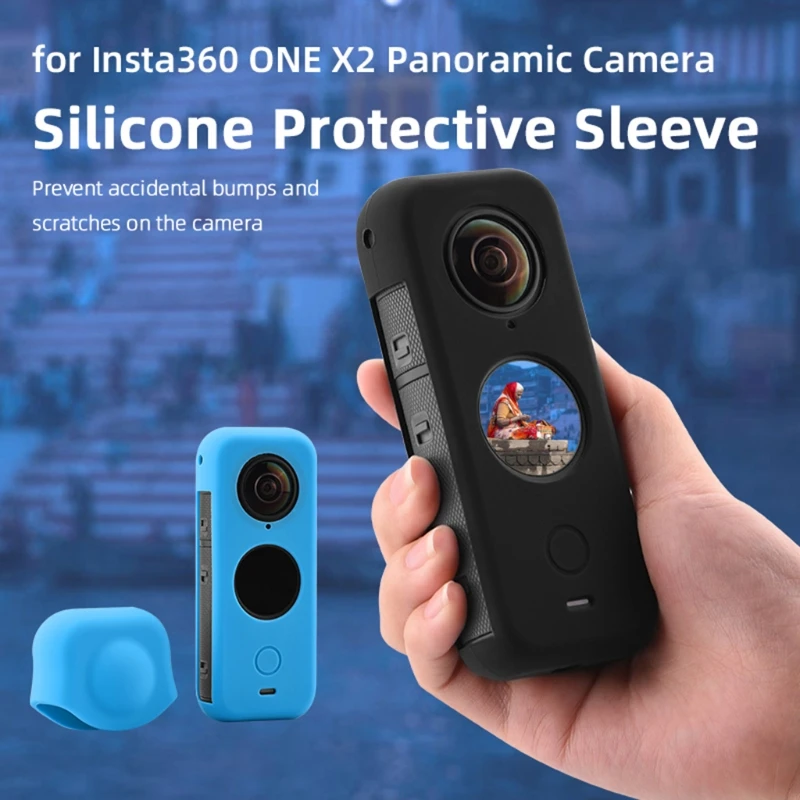 

For Insta360- ONE X2 Silicone Protective Lens Cover Panoramic Sports Camera Lens Cover Accessories