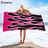 darmian harajuku style flame printed beach towel quick drying sport swimming microfiber bath swimming hand face towels portable