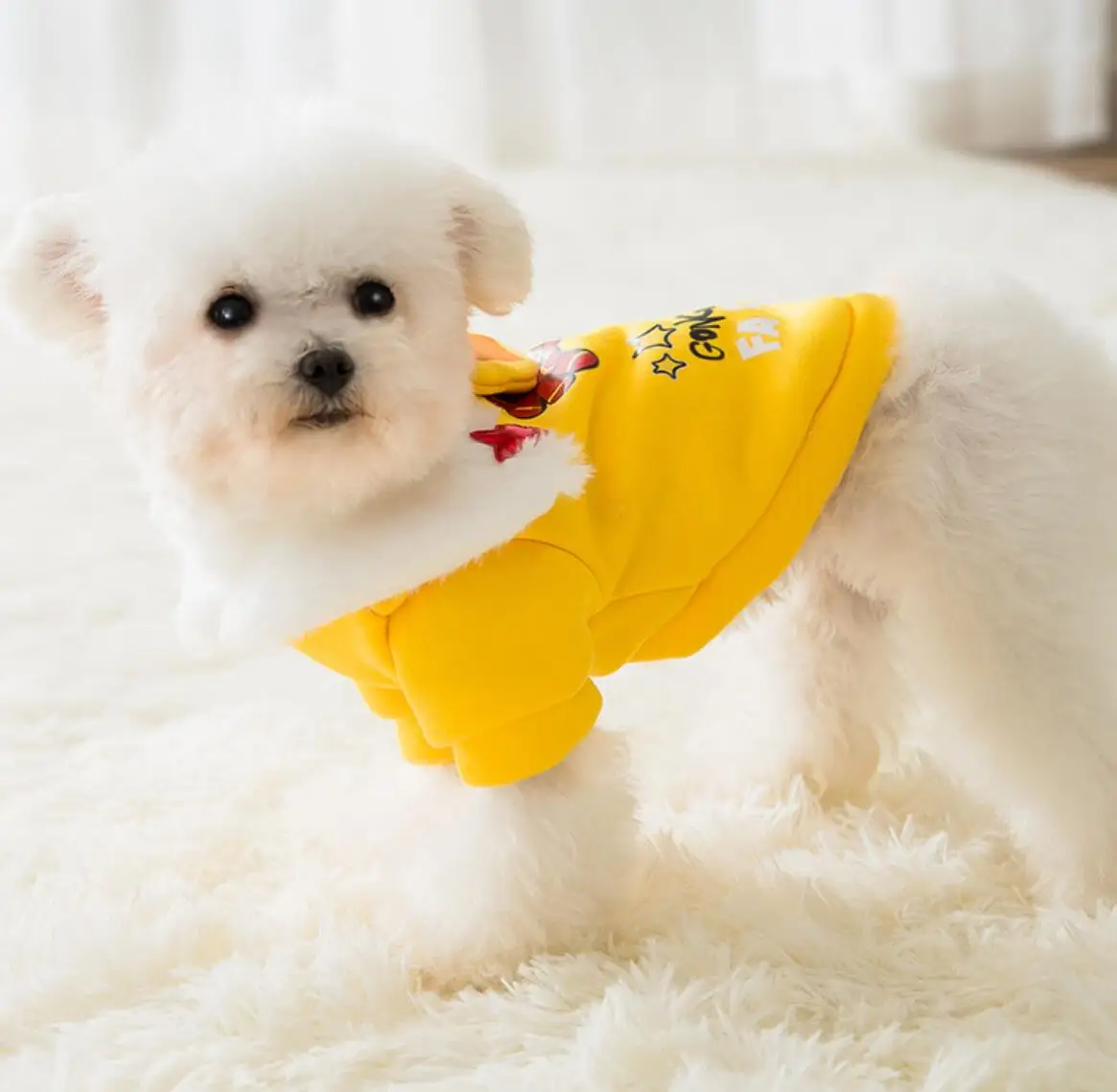 

Pet Clothes Cute Wavy Double-sided Puppy Kitten Coats Sweater for Small Medium Dogs Cats Warm Winter Outfit