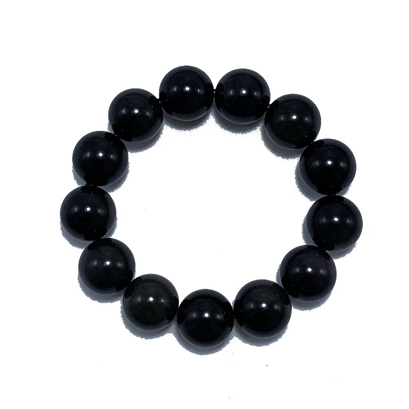 

Natural stone obsidian round beads Strand Bracelets for men and women Lucky black gemstone healing bracelet Yoga Chakra Jewelry