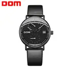 DOM часы, фирма высокого класса, деловые кварцевые часы Водонепроницаемый Неделя Календарь сетки Srtap кожаные модные повседневные мужские часы M-435