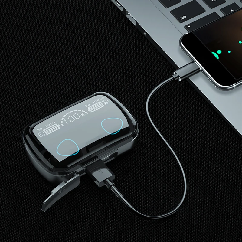 M10 TWS Bluetooth 5 0 наушники зарядная коробка беспроводные 9D стерео спортивные