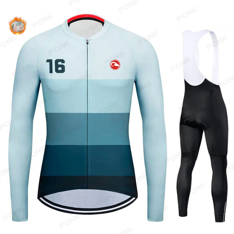 2020 Pro Team зимний комплект Джерси с длинным рукавом для велоспорта MTB велосипедная