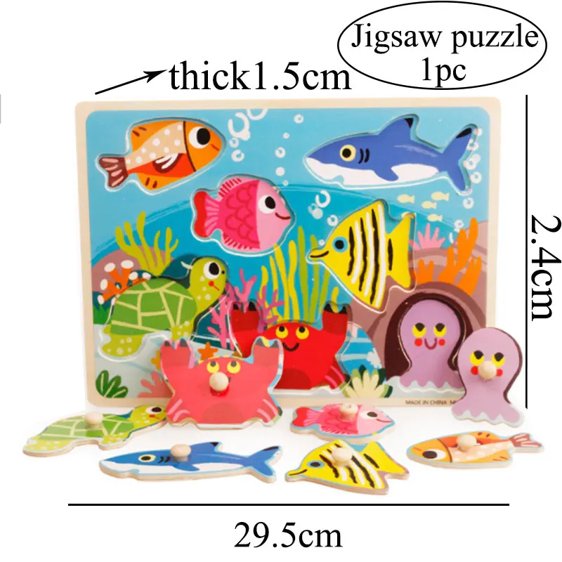 Мультяшная деревянная доска для захвата рук пазл детский сад Обучающие пособия