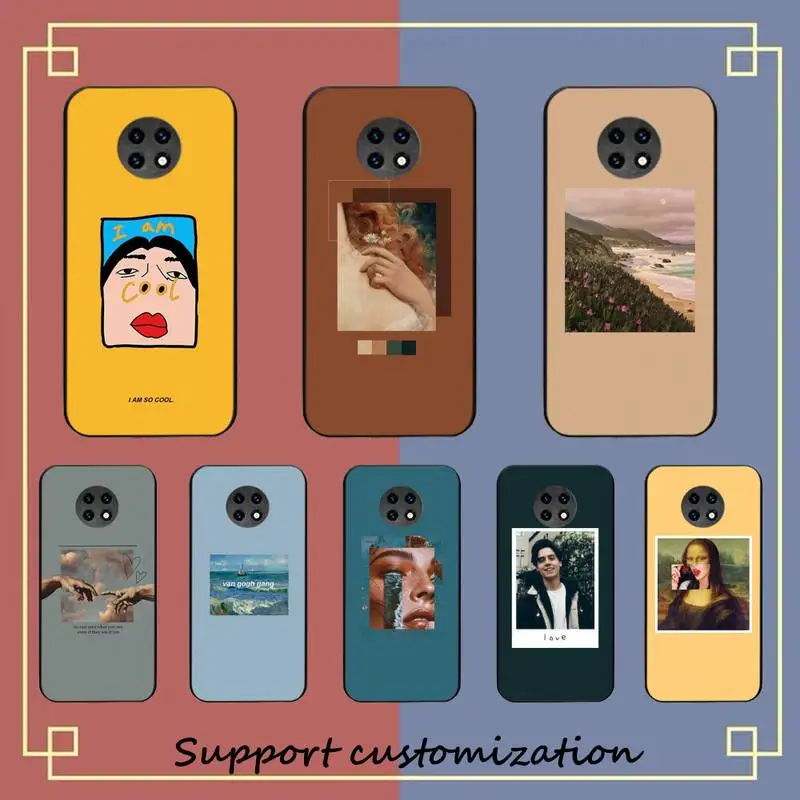 

Van Gogh Mona Lisa Sunflower art painting Phone Case For Xiaomi Redmi Note8A 7 5 Note8pro 8T 9Pro TPU Coque for note6pro Funda