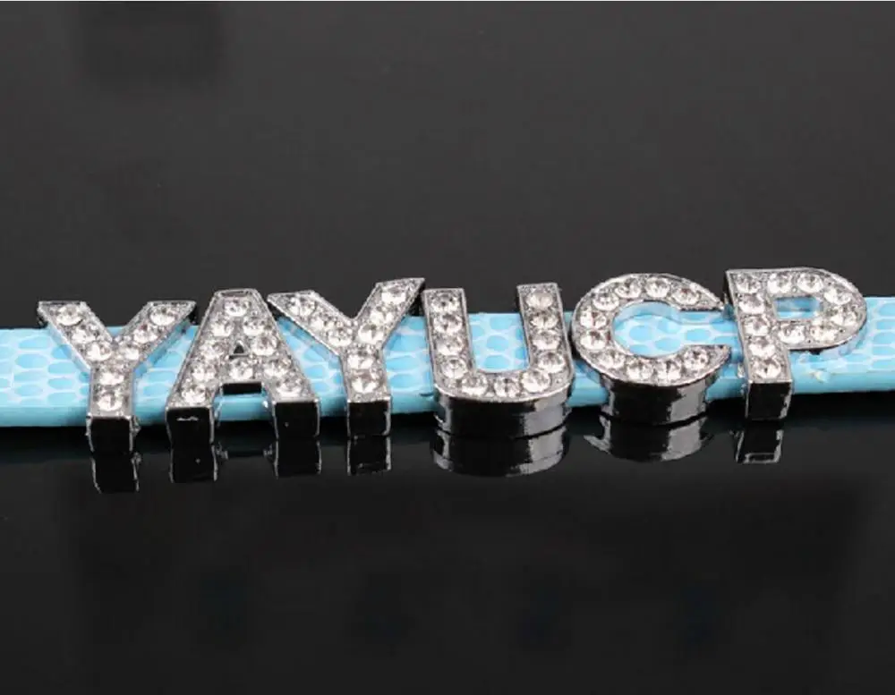 26 шт прозрачного хрусталя с буквенным принтом скользящие Подвески Стразы