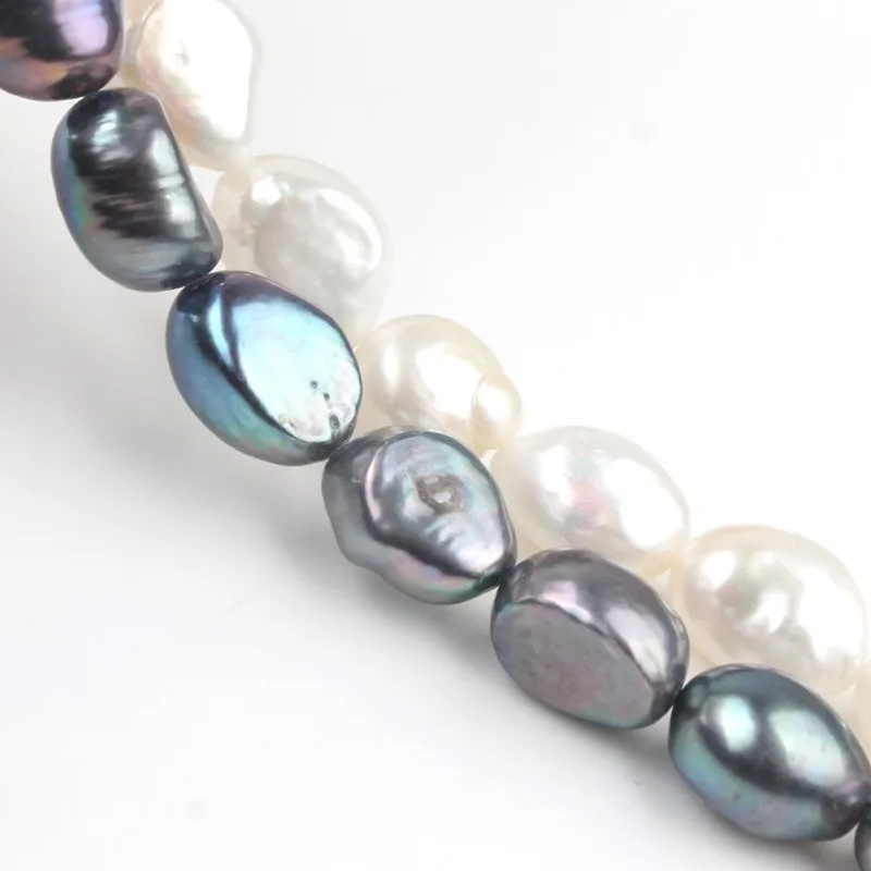 10-11mm Irregular Natural Freshwater White Black Pearl Beads Loose Pearls For Jewelry Making DIY Women Necklace Bracelet 13 Inch | Украшения