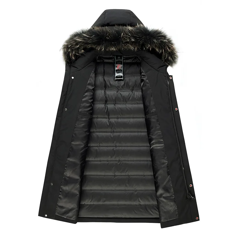 

2020 Winter New Long Big Real Fur Collar Kurtka Puchowa Thick Warm Hooded Daunenjacke Herren