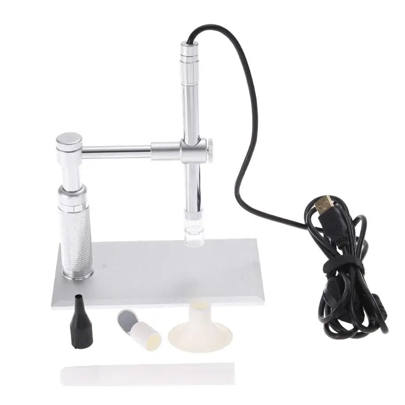 

2MP USB Digital Microscope 500x 8 LED Camera Stand Microscopy CMOS Sensor 2 Megapixel Light Source 8 LED Control Wheel Adjust