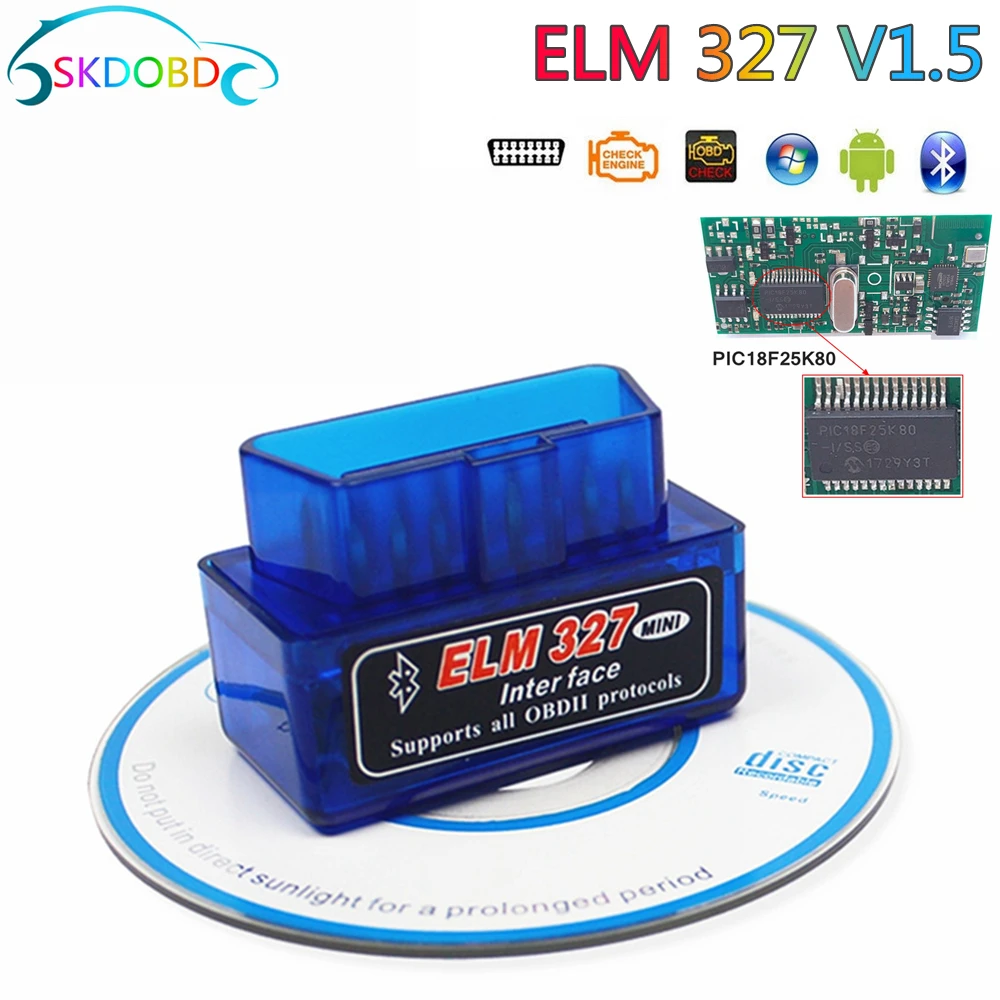 Latest Version Mini ELM327 V1.5 V2.1 Bluetooth Auto Scanner OBDII Car ELM 327 Tester Diagnostic Tool for Android Obd2 | Автомобили и