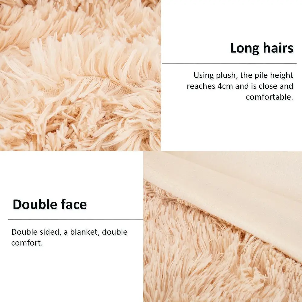 

30Soft Fur Throw Blanket on the Couch Long Shaggy Fuzzy Fur Faux Bed Sofa Blankets Warm Cozy With Fluffy Sherpa