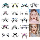 Стразы для лица, натуральная смола, наклейки для лица, стразы, тату, макияж, вечерние, для рождественской вечеринки, вечерние украшение для лица, наклейки для макияжа