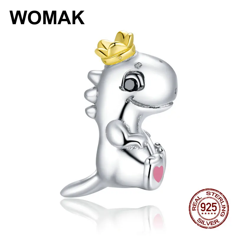 Женский браслет из серебра 925 пробы с подвеской в виде короны динозавра |