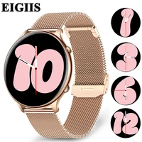 eigiis 2022 fashion womens smart watch full screen touch heart rate monitor blood oxygen waterproof bracelet for android ios