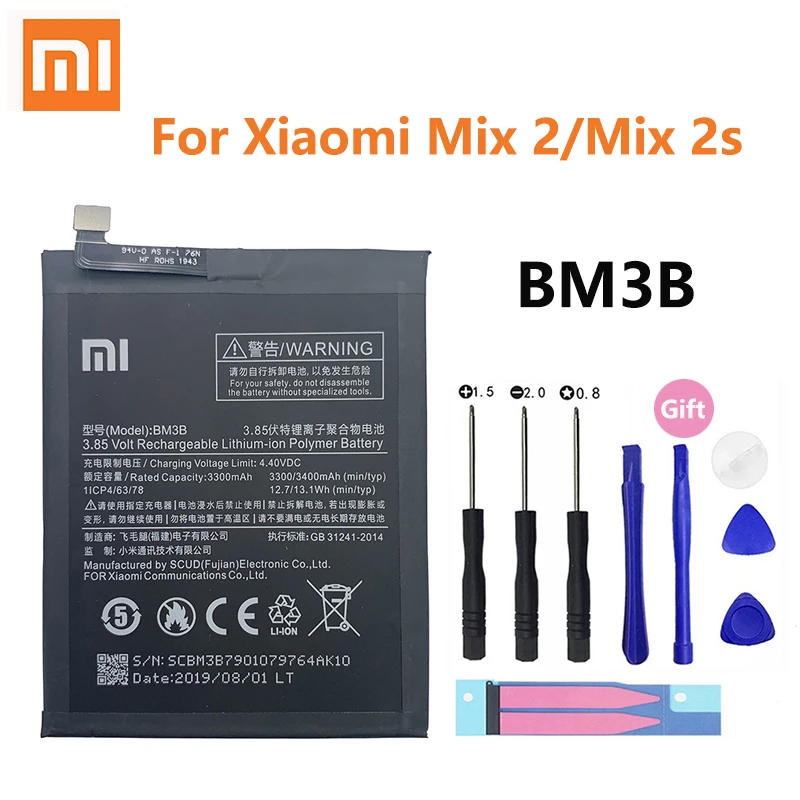 Оригинальный Xiao Mi оригинальный запасной аккумулятор BM3B для Xiaomi MIX 2 S MIX2 3300 мАч