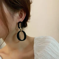 new black chain earring fashion new creative golden resin drop earrings geometric jewelry for women party accessories gift