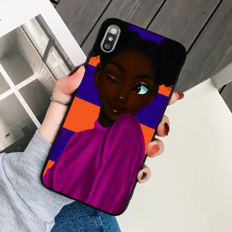 

Black Girl Magic Melanin Queen Phone Case Black Cover For IphoneX XS 11 12 11/12Pro Max 5 5s SE 6 6s 7 8 Plus SE2020 Cases