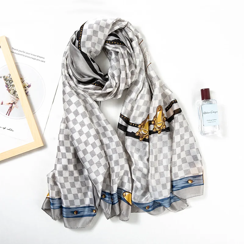 2020 летний градиентный шелковый шарф для женщин/дам модные длинные шали и накидки