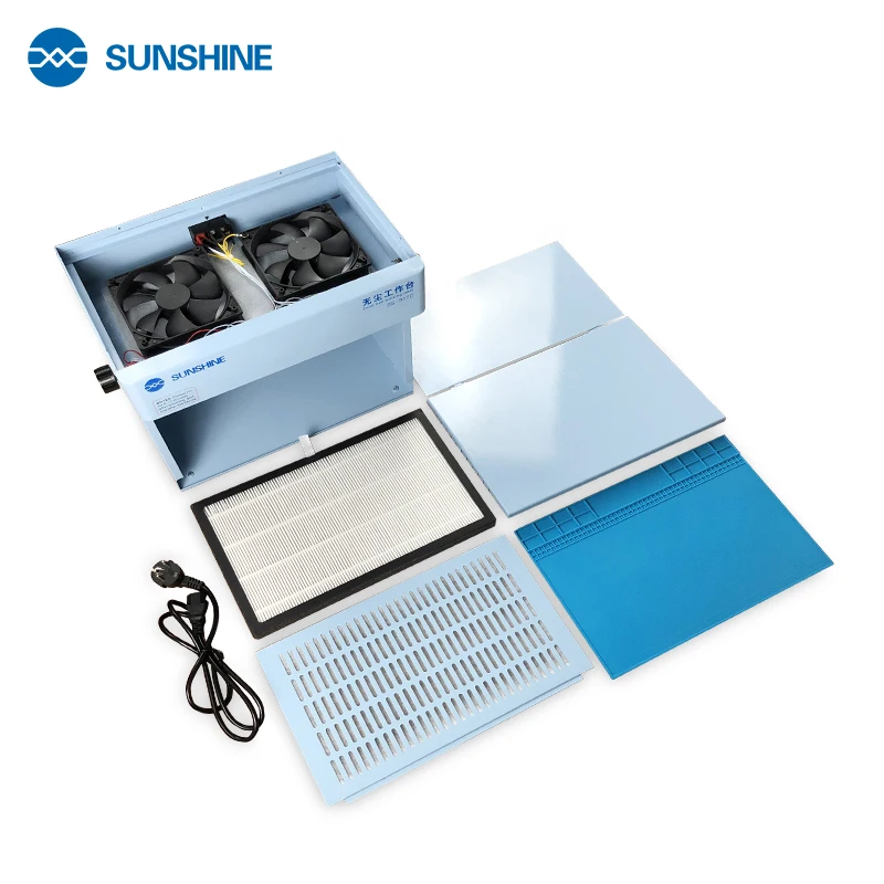 sunshine ss 917c dust free working room anti dust bench adjustable wind cleaning room for phone ipad refurbish repair for ss 890 free global shipping