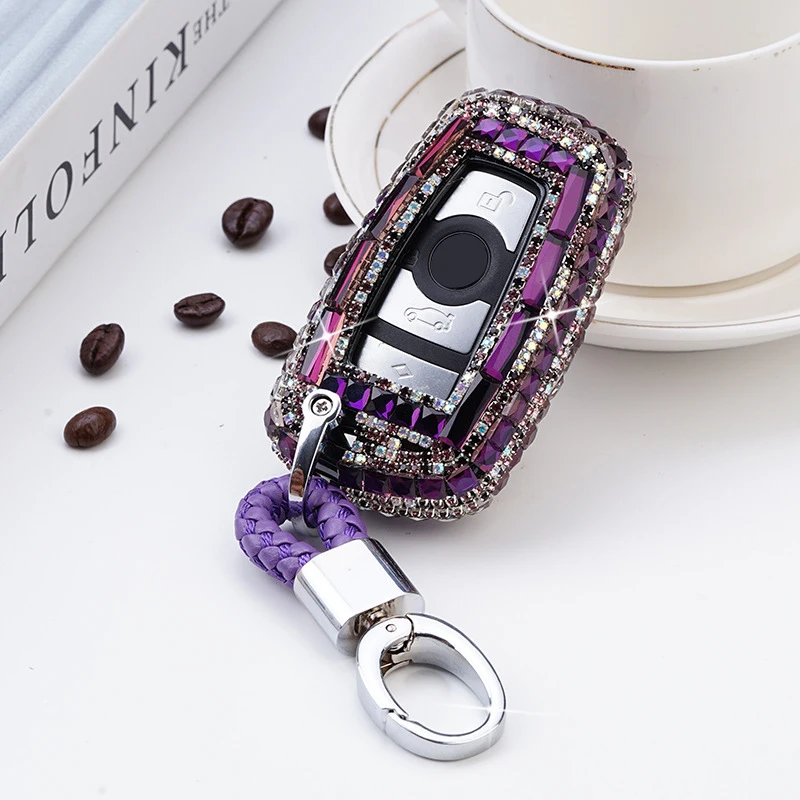 

Diamond Car Key Case For BMW New 1 3 4 5 6 7 Series F10 F20 F30 Smart 3 Buttons Car Styling Remote Control Case Car Holder New