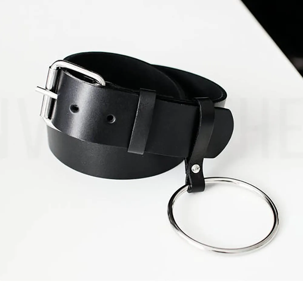 UYEE Leather Belt Edgy For Women Pastel Goth Fashion Leather Harness Leg Cage Body O-ring Belt Adjustable Waist Harness Punk Top