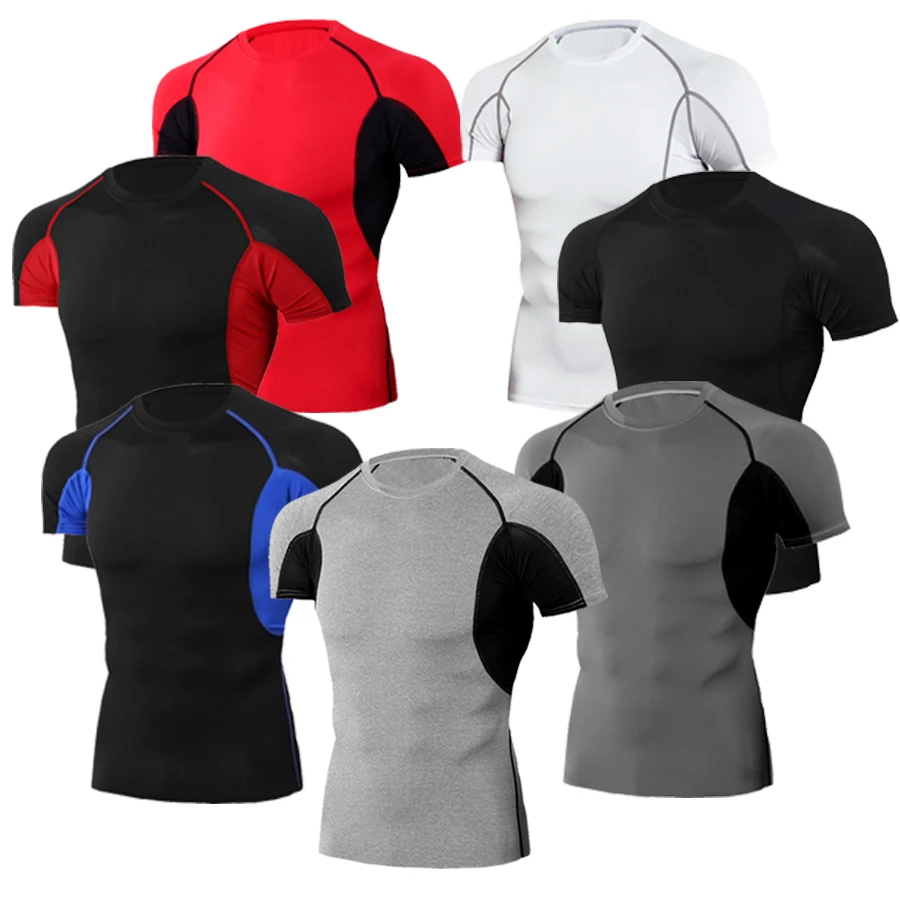 Модная футболка с коротким рукавом Мужская компрессионная 3d принтом кожи