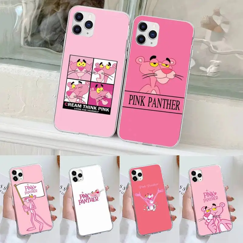 

Cute Pink Panther Phone Case for iPhone 11 12 13 mini pro XS MAX 8 7 6 6S Plus X 5S SE 2020 XR case