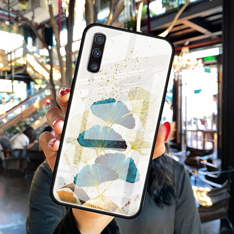 

Glass Case For Samsung Galaxy A50 A70 A51 A71 A10 A72 A30 A40 A20 M51 M31 M21 Tempered Tpu Phone Coque Bag Chic Marble Gold Foil