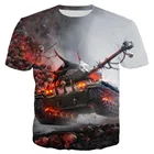 Мужская футболка с рисунком танков, летняя, с 3D принтом, с космосом, крутая игра, 2020