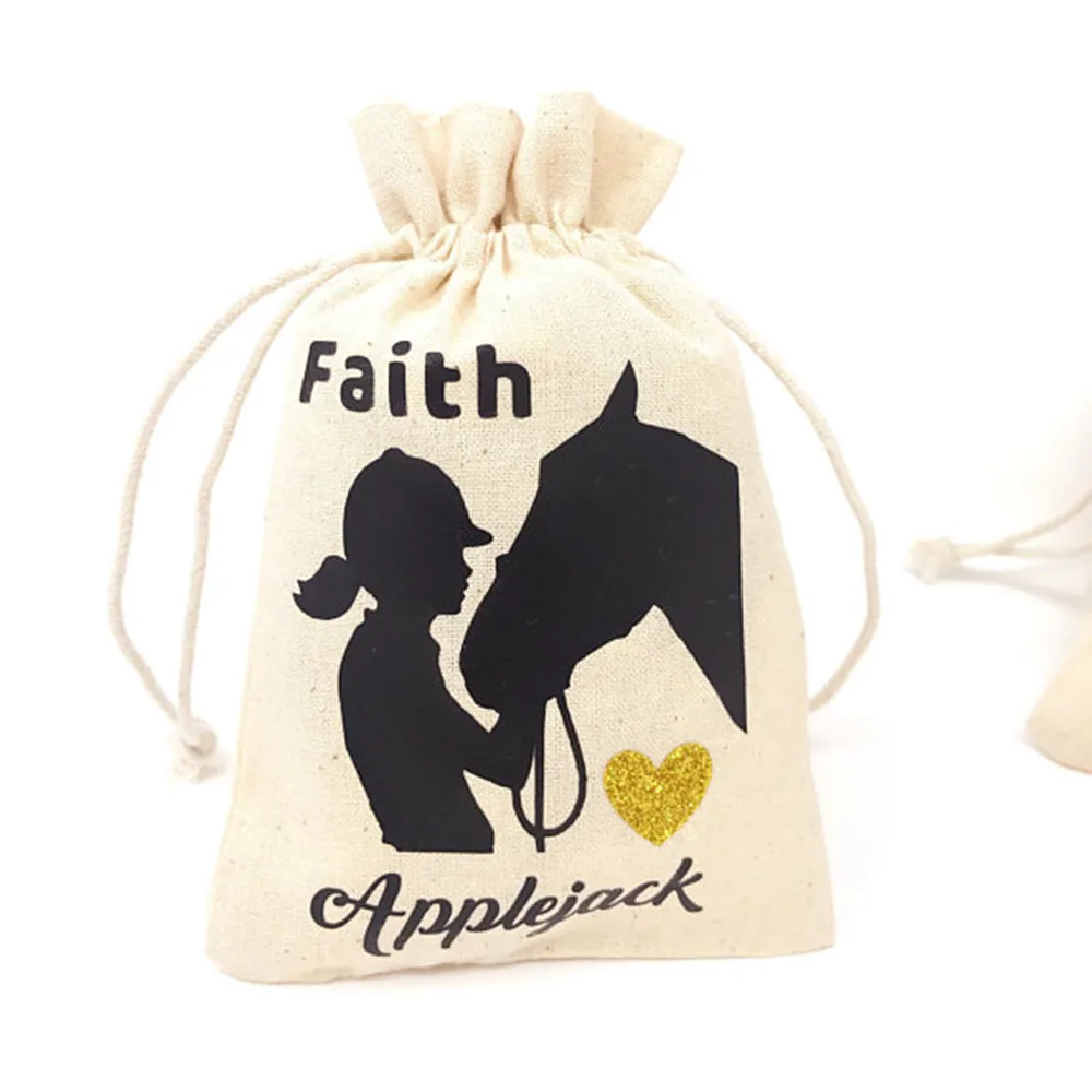 Индивидуальные сумки на день рождения для конной лошади девушки с блестящим