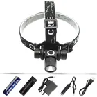 Налобный фонарь XM-L2, 2000 лм, светодиодный фонарь, 2 режима, светодиодный фонарь + зарядное устройство ACCarUSB + аккумулятор 18650 для кемпинга